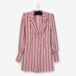 Lovers And Friends Ezra Blazer Dress Size S Pink Striped Mini Polished Preppy‎